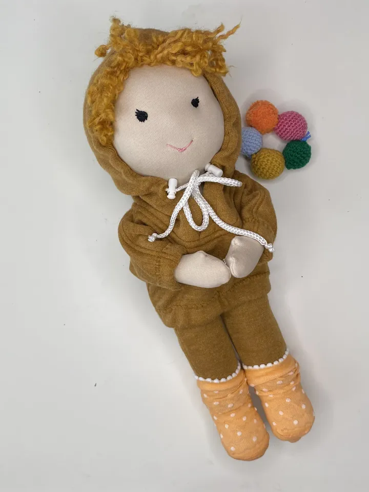 Waldorf doll boy ready to ship, mohair doll hair, Textile toy, Organic eco friendly doll, Stuffed toy, Handmade dolls
