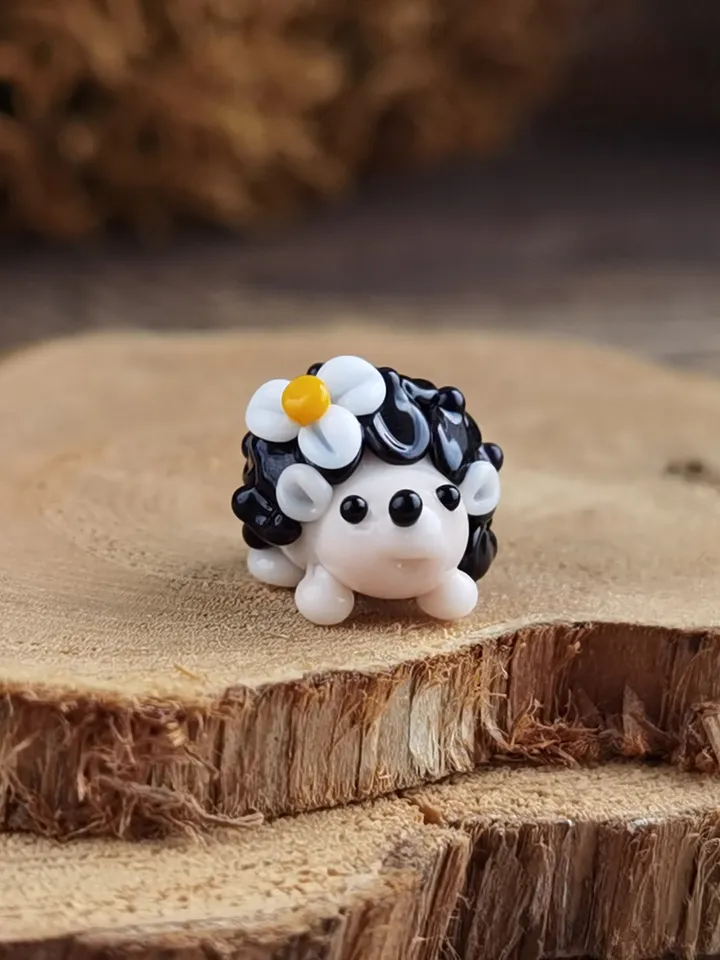 MINIATURE ANIMALS Hedgehog figurine Hedgehog miniature Baby Hedgehog Glass Hedgehog decor Hedgehog gift Tiny Hedgehog Fairy garden animal