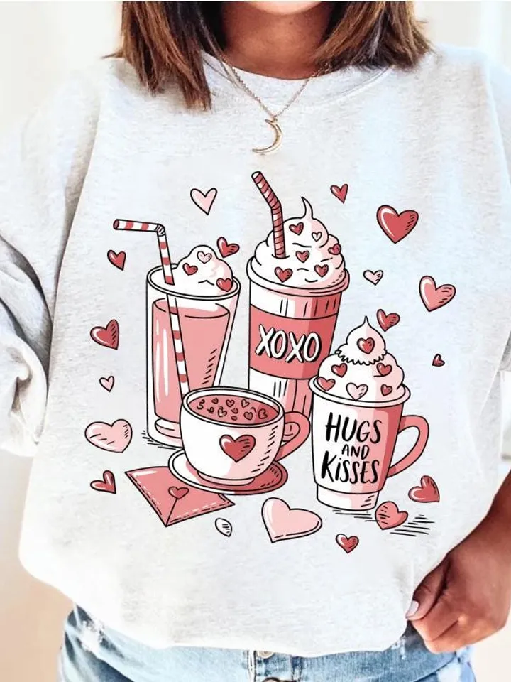 Coffee Valentine Png, Valentines Day, XOXO Hugs and Kisses Png, Digital Download, Valentine Graphics, Coffee Lover Png, Coffee Sublimation