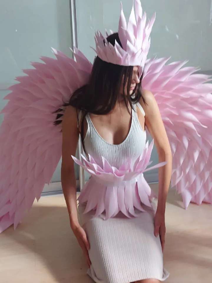 Pink Bride Wings, Wedding Angel Wings, Bride Angel Costume, boudoir photoshoot, bridal shower, Valentine's Day Gift