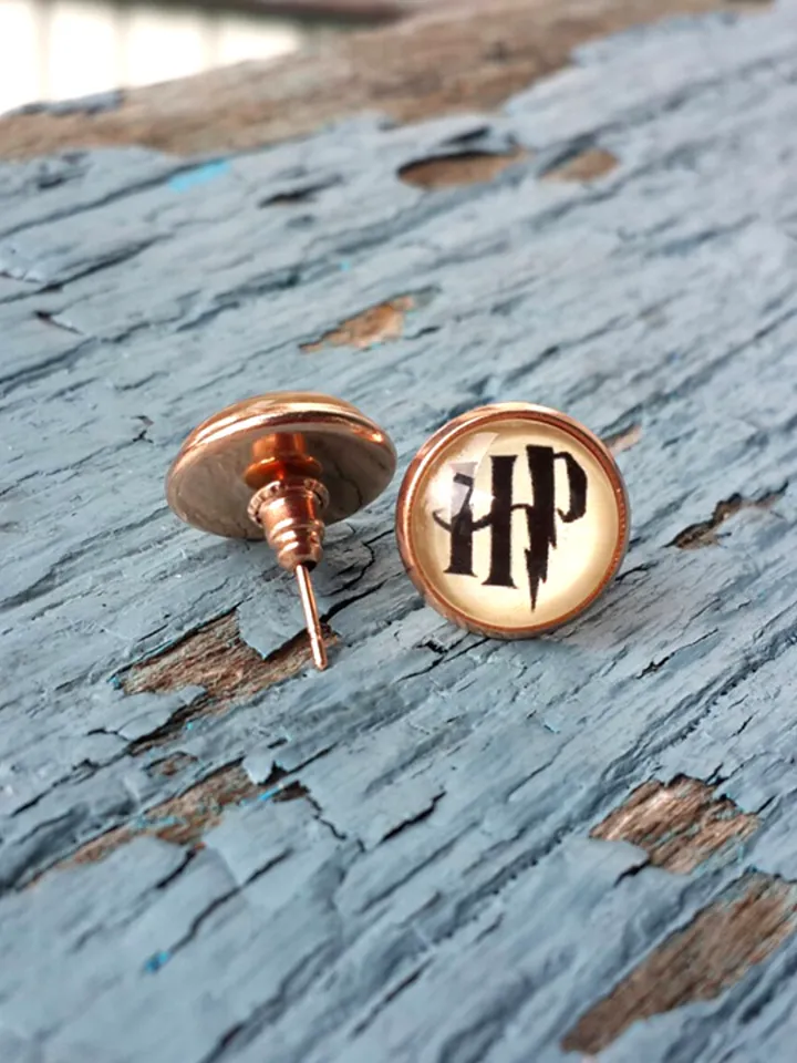 I A-Dumbledore you earrings, Harry Potter Earrings, Harry Potter studs gift with glass cabochon