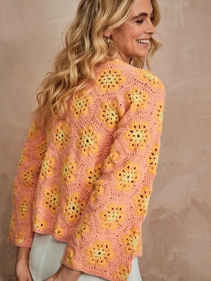 Cardigan crochet pattern, motif flower cardigan crochet, granny square cardigan crochet pattern pdf