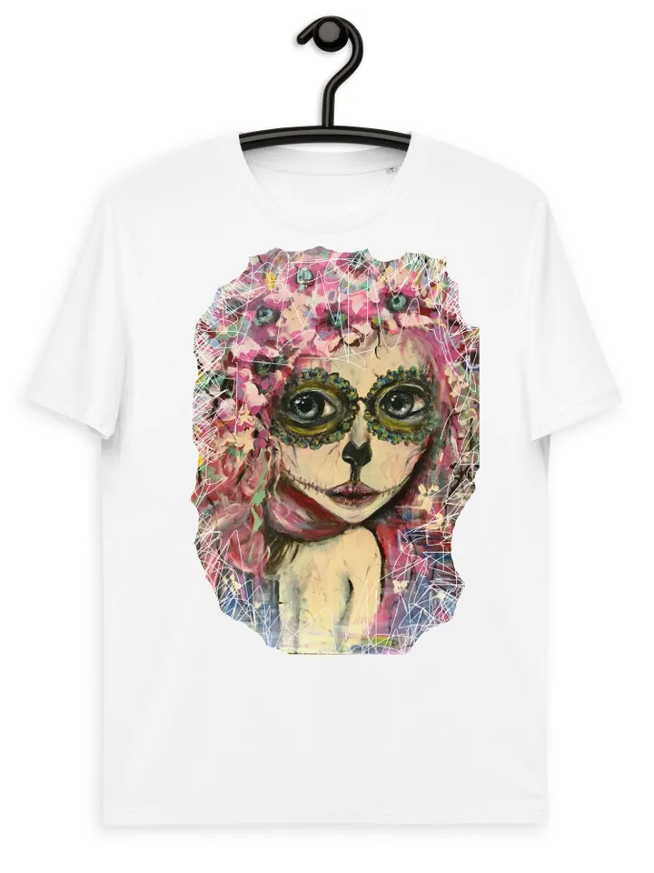 Santa Muerte Unisex organic cotton t-shirt,the t shirt made with my own acrylic mix media Santa Muerte painting.