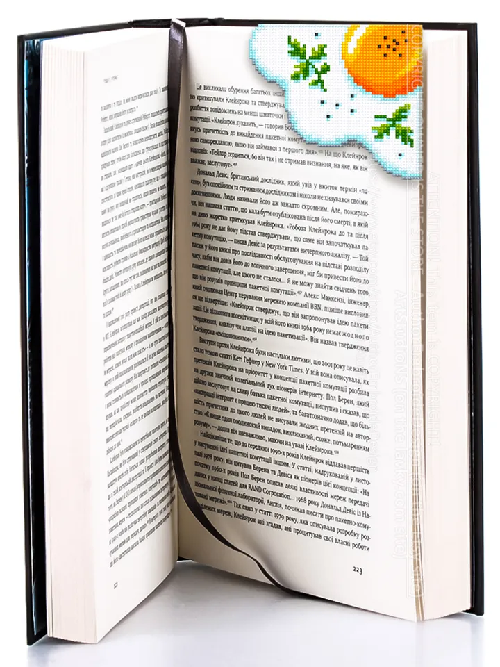 Corner bookmark cross stitch pattern PDF download Fried egg cross stitch chart, Food bookmark digital PDF, Funny bookmark for beginner #B240