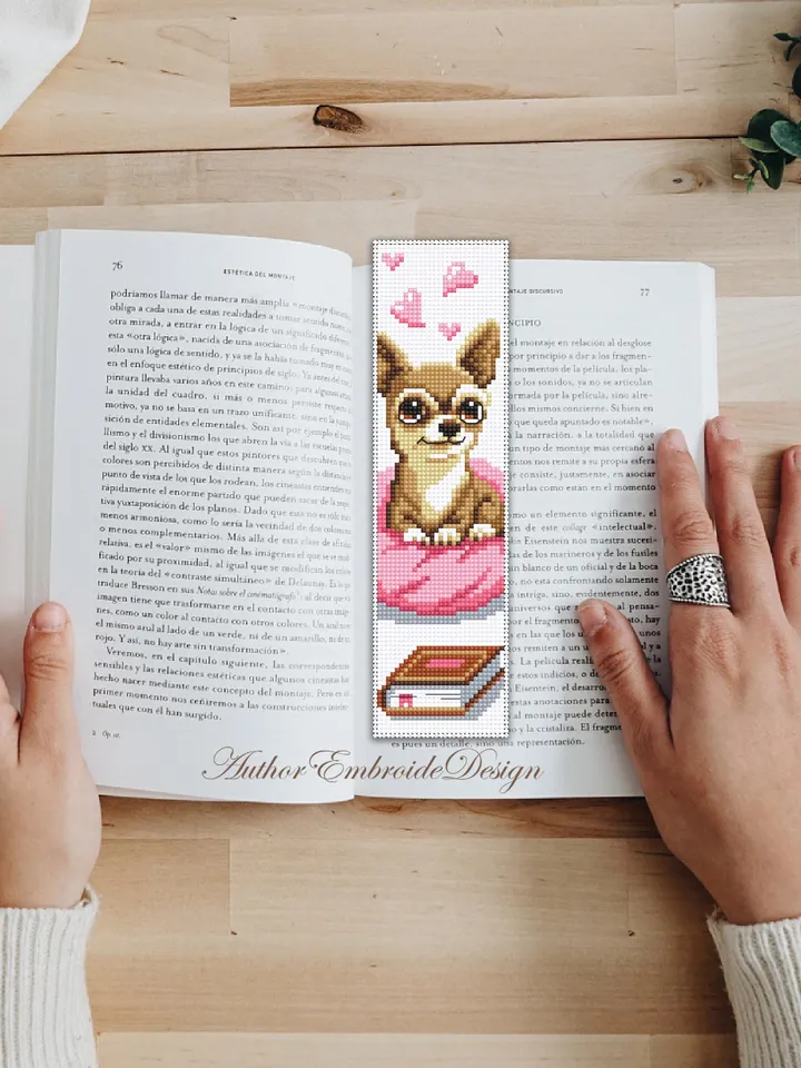 Dog bookmark cross stitch pattern PDF download Cute dog cross stitch chart, Pet bookmark pattern digital PDF, Dog lover bookmark #B465