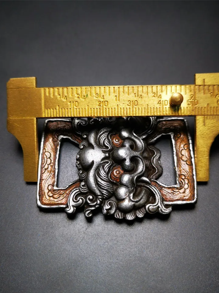 Gandhanra Handmade Tibetan Scripture Book Buckle,DIY Buckle for Book,Belt Backpack,Made of Cold Iron,inlaid Copper