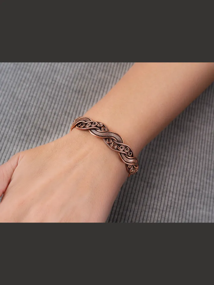Wire wrapped copper bracelet for woman Antique style copper jewelry WireWrapArt