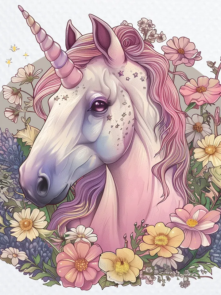 12 Unicorn in flowers Clipart, Unicorn Сlip Art, Cute Unicorn digital download, Flower Unicorn Png, sublimation Unicorn Png
