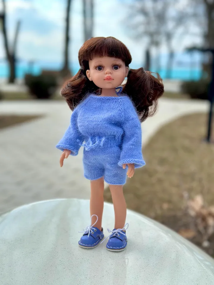 Jumpsuit seamless for Paola Reina KNIT PATTERN and tutorial for Boneka 12-13 inch doll, Ruby Red Siblies, Les Cheries 32 cm PDF eng