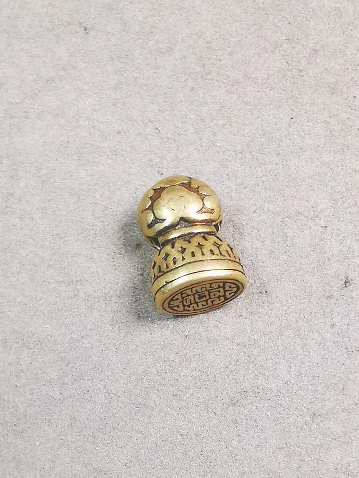 Gandhanra Handmade Tibetan Amulet,Stupa Pagoda Stamp Pendant Bead,Spacer Bead for Mala,Bag Hanging,Prayer Bead Accessories,0.5&quot; × 0.35&quot;