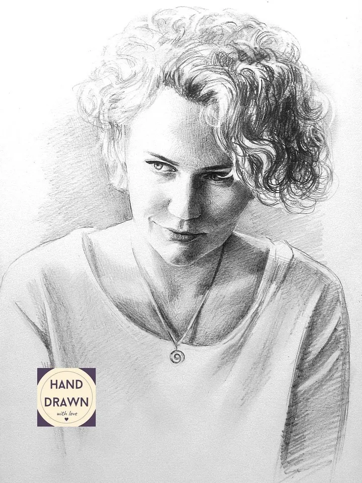 Graphite pencil portrait | Hand drawn custom pencil portrait from photo | Order a realistic pencil portrait with pencils on fine art paper