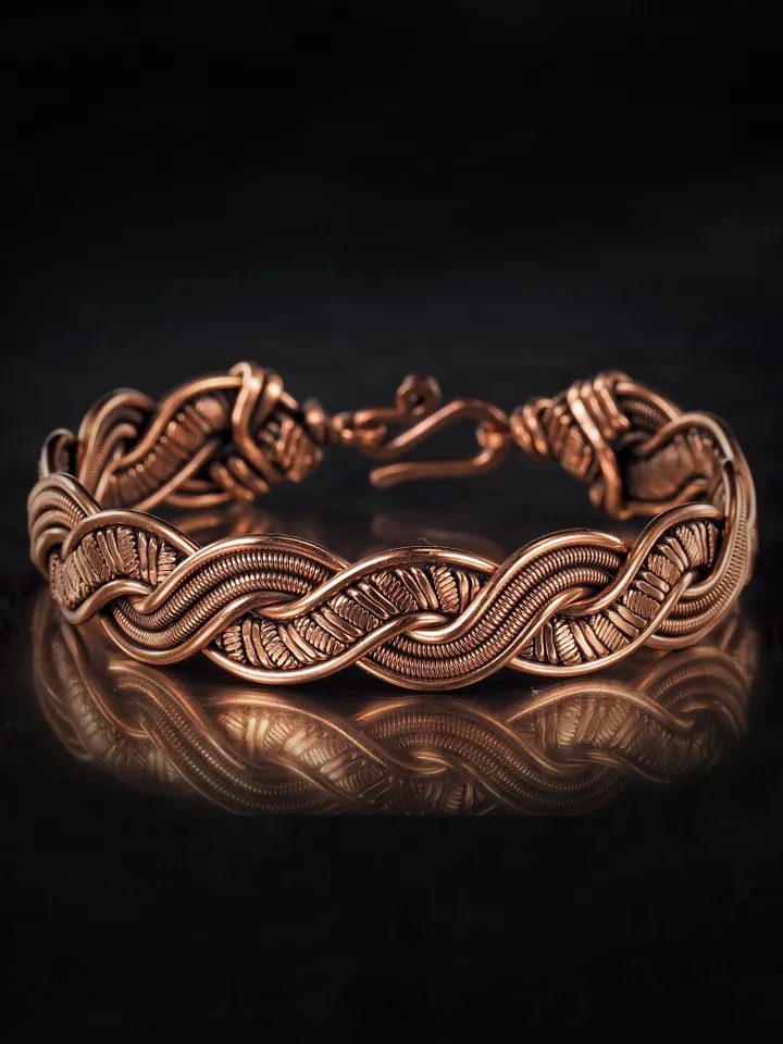 Wire wrapped copper bracelet for woman Antique style copper jewelry WireWrapArt