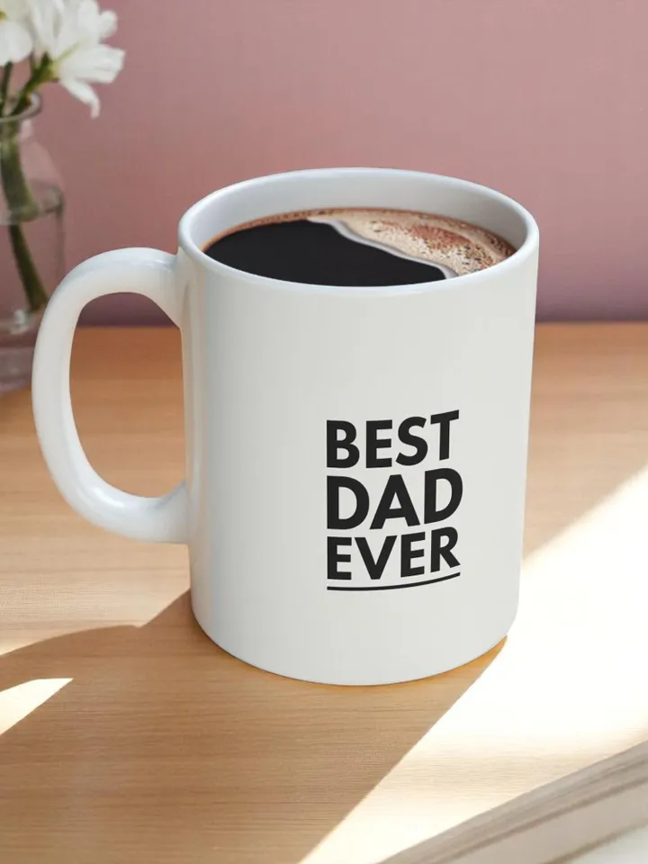 Best Dad Ever Ceramic Mug | Father's Day Gift, Coffee Cup, Birthday Present, Personalized Cup, Home & Kitchen Decor