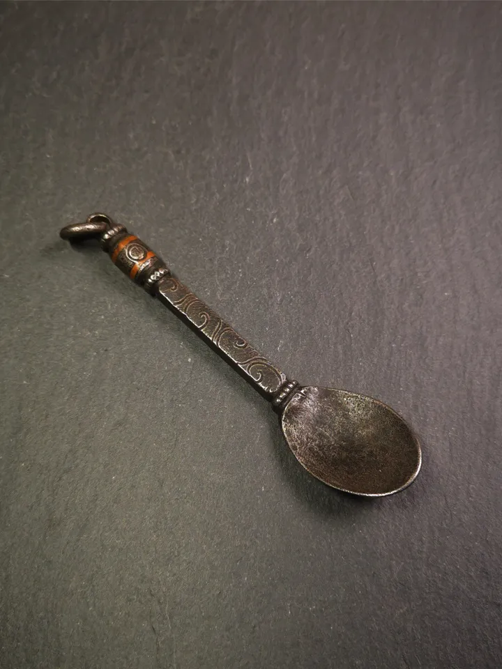 Gandhanra Handmad Tibetan Buddhist Tsog Offering Spoon,Serving Ritual Implement for Worship Ceremony,4.0" Length