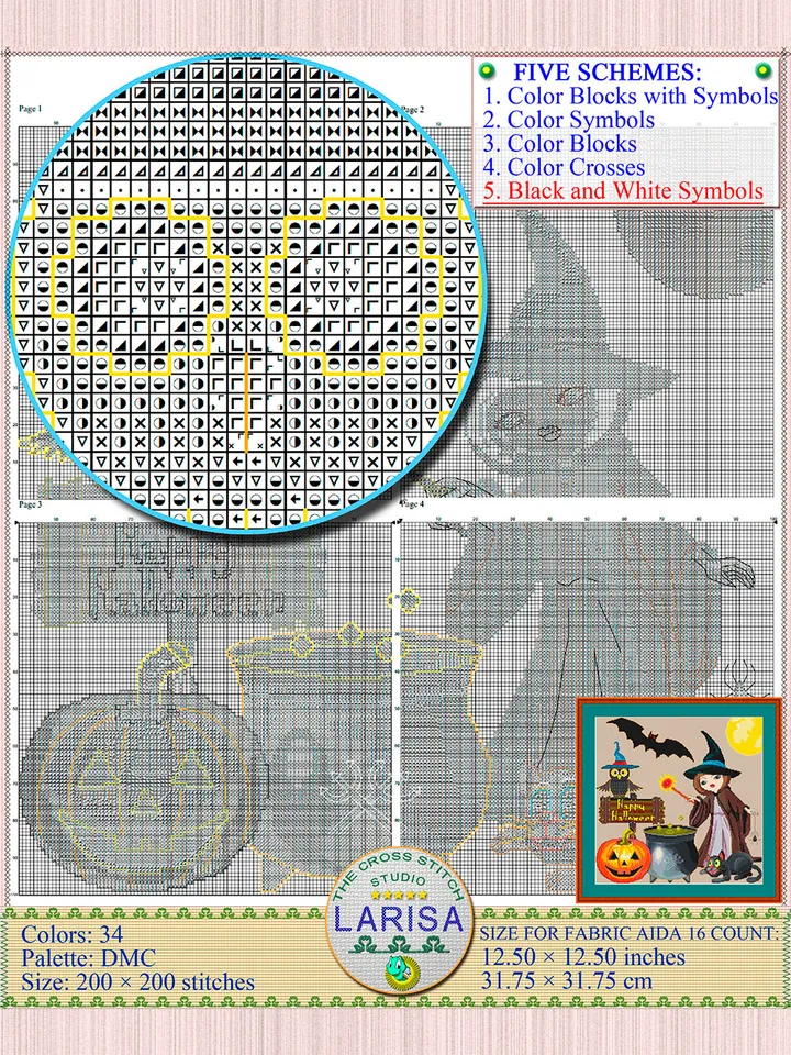 Happy Halloween Cross Stitch Pattern | Halloween Collage