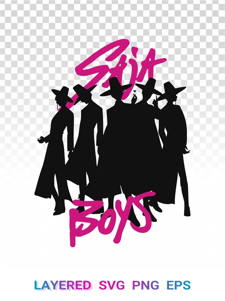🔥 Kpop Saja Boys PNG, Korean Suit Boys SVG, Saja Clipart