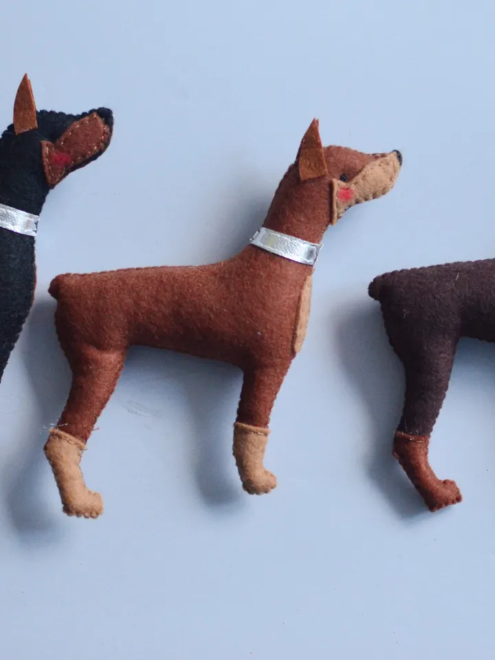 PDF Doberman felt ornament sewing pattern , DIY felt ornament, digital download