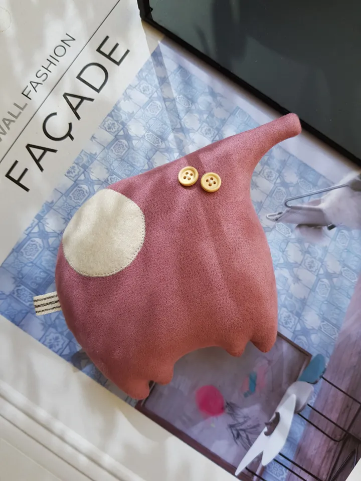 Pink elephant sewing pattern PDF, digital tutorial in english, diy stuffed animal