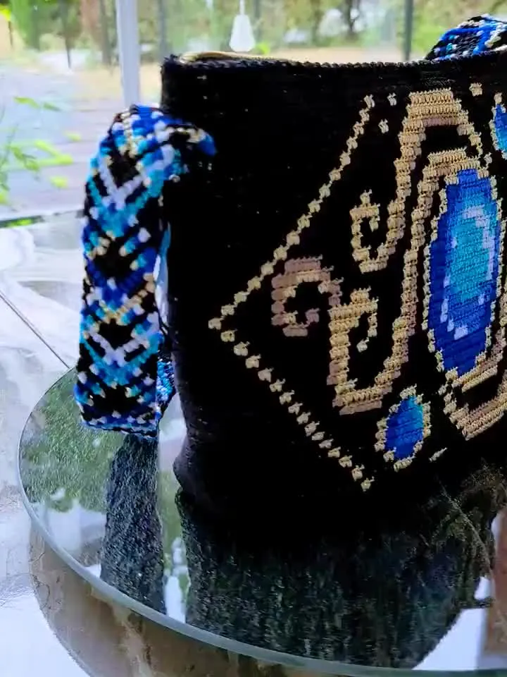 Crochet motifs bag Crochet festival bag Art to wear purse Macrame handles Crochet bag small Crochet gıft for Mom Unique crochet bag