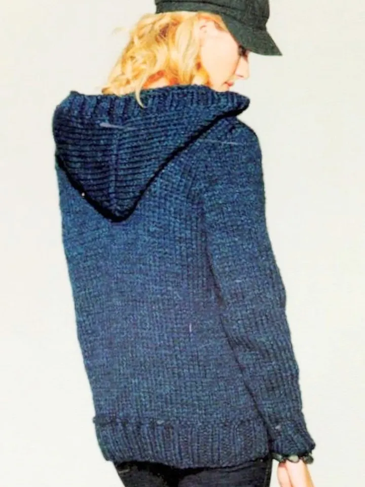 Hooded pattern, sweater pattern, pullover women knitting patterns pdf