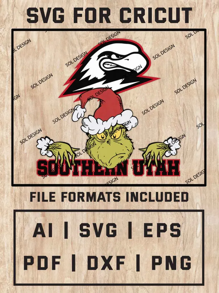 Grinch Southern Utah Thunderbirds SVG, NCAA SVG Design, NCAA Southern Utah Thunderbirds SVG, NCAA Thunderbirds Cricut, Christmas Svg, Grinch svg, Digital Download