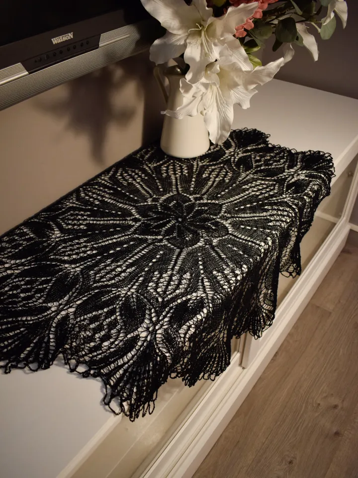 round knitted tablecloth