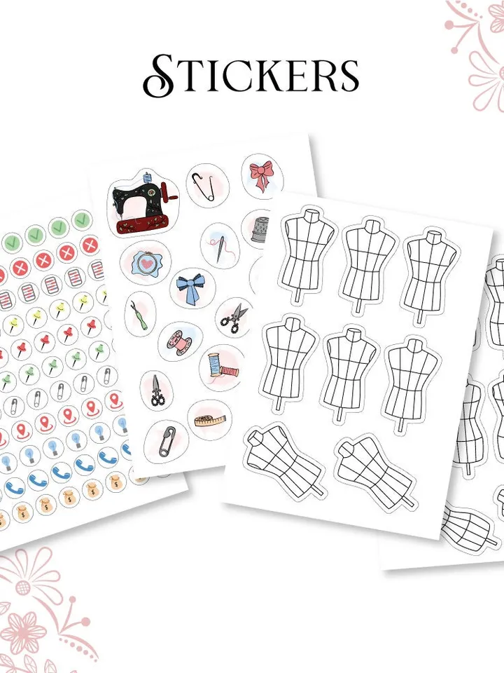Embroidery and sewing business planner Printable A5 PDF Planner Embroidery Journal planner 49 pages Stickers Template Digital Planner