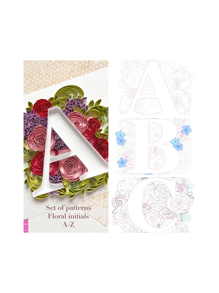 Set of patterns for Quilling | Initials A - Z