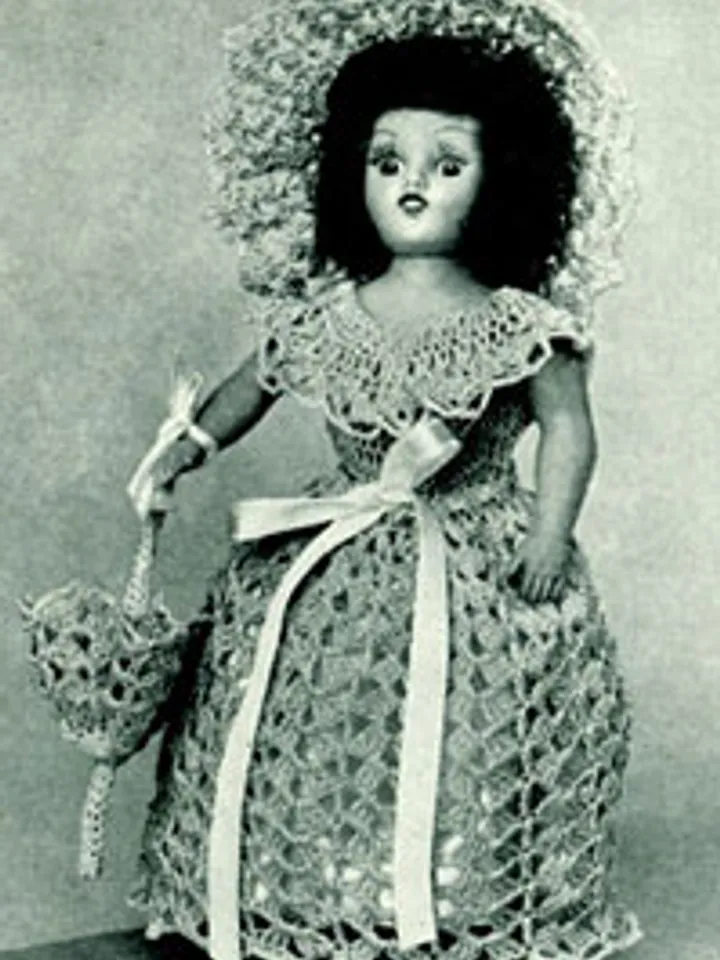 Vintage Crochet Pattern Dress for Doll Sunbonnet Doll Pattern Digital Download PDF