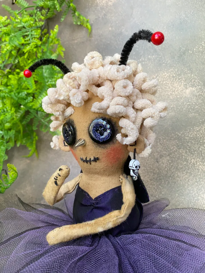 Halloween doll . Handmade cloth moth .