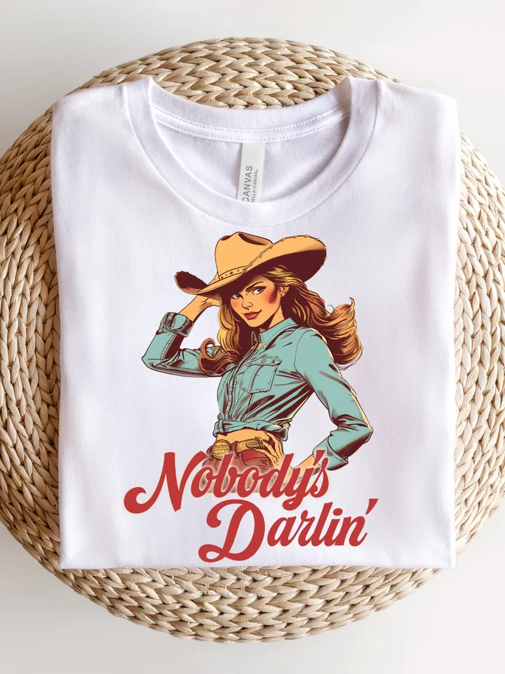 Nobody's Darlin PNG, Western Sublimation, Cowgirl Png, Retro Western Png, Western Shirt Png, Retro Cowgirl Png, Country Png, Retro PNG
