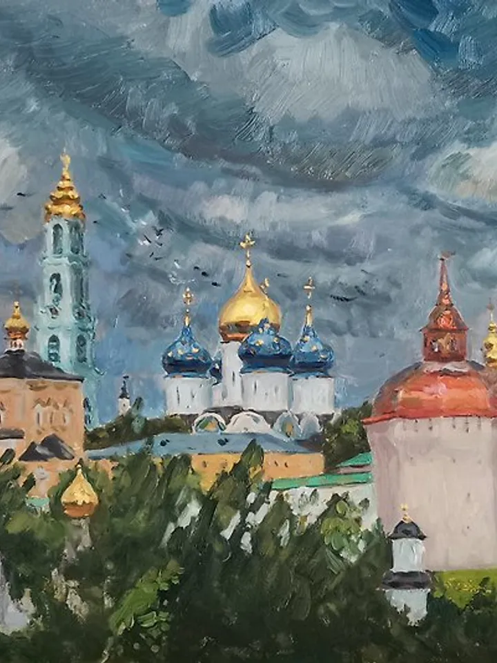 Church Painting Original Painting Canvas Painting Landscape Painting