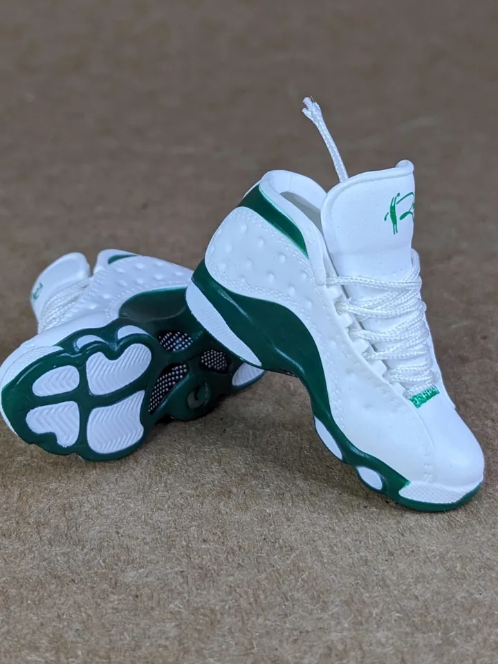 Premium white & green sneakers for 12 inch male dolls