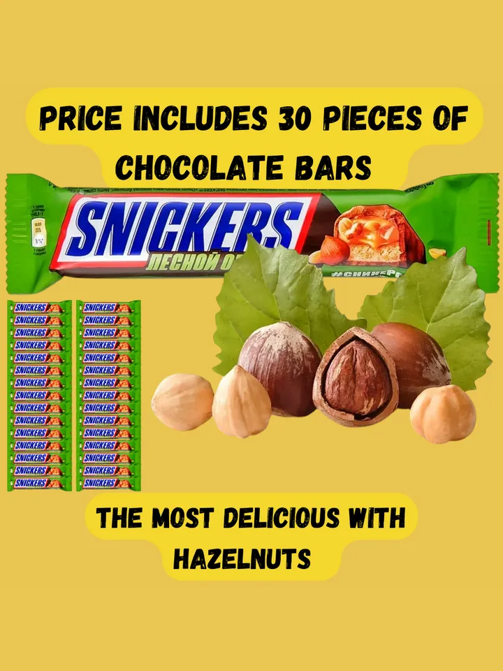 Chocolate candies hazelnut hazelnuts "SNICKERS" 2,85oz the order includes 30 pcs