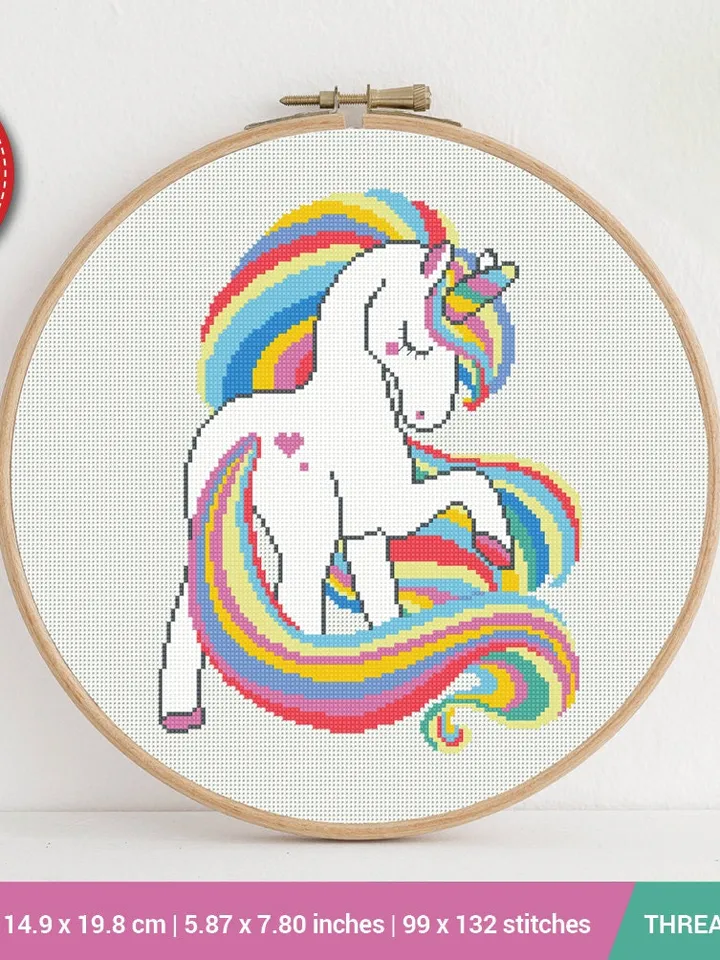 Unicorn Cross stitch pattern | Embroidery Pattern | Instant Download | Embroidery Designs