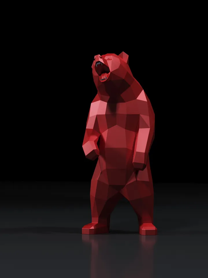 Angry Bear Metal Papercraft, DXF, PDF, Digital Template Download, Gurko, Pepakura, Welding Low Poly 3D Origami, DIY Metal Sculpture