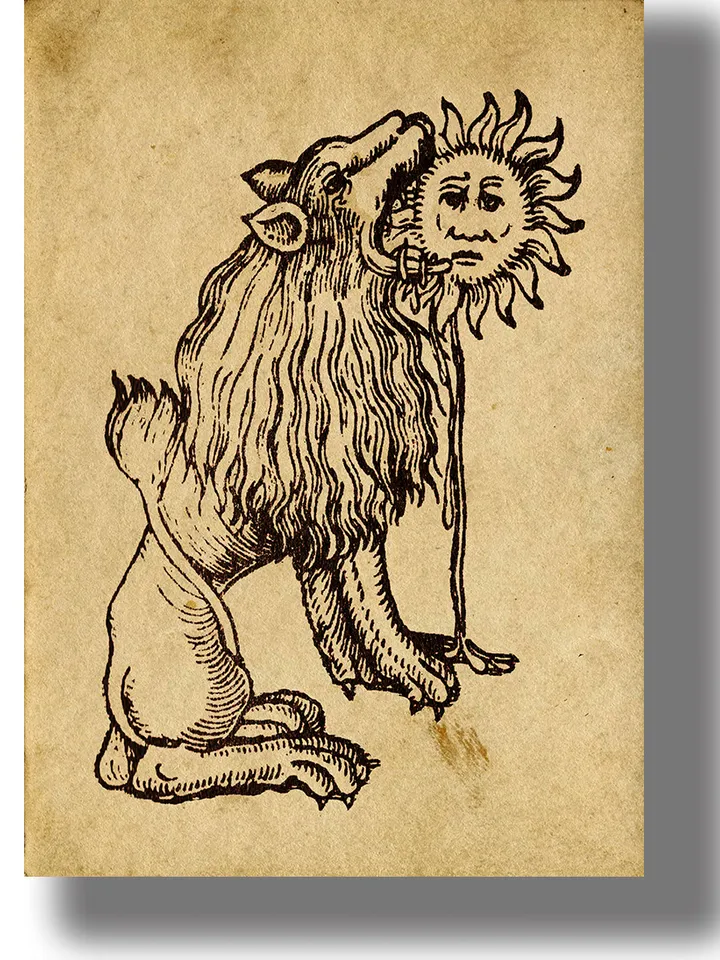 The Lion swallowing the sun.