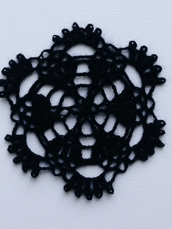 Miniature Black Doily