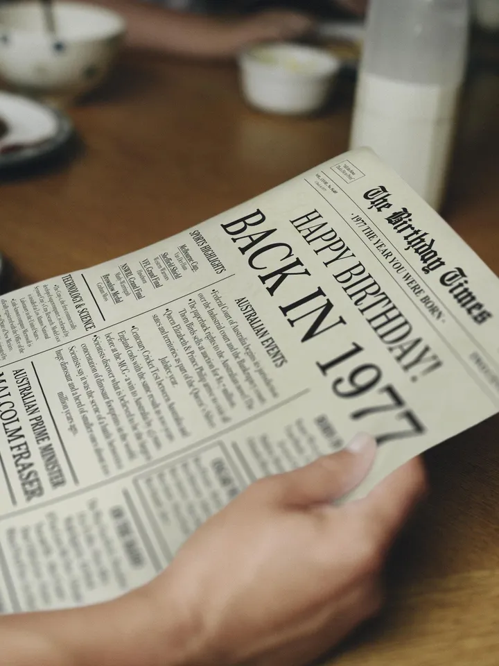 48th birthday newspaper poster back in 1977 printable sign 1977 birthday fun facts 48 years ago digital download file australia birthday