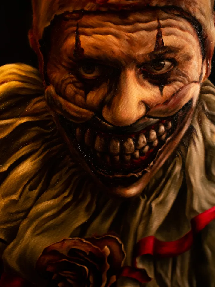 Original oil painting Twisty the Clown