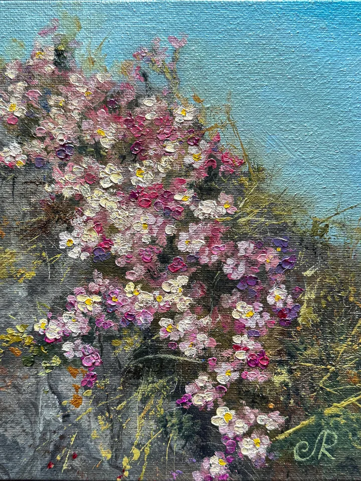 Flowers Original Painting Meadow Painting Flowers Oil Wall Art Floral Artwork