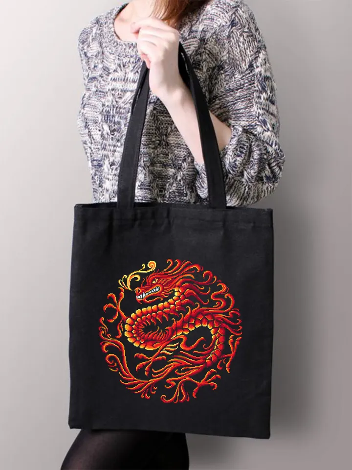 Red dragon cross stitch pattern PDF instant download Fantasy animal cross stitch chart, Dragon embroidery PDF, Chinese dragon ornament #D11