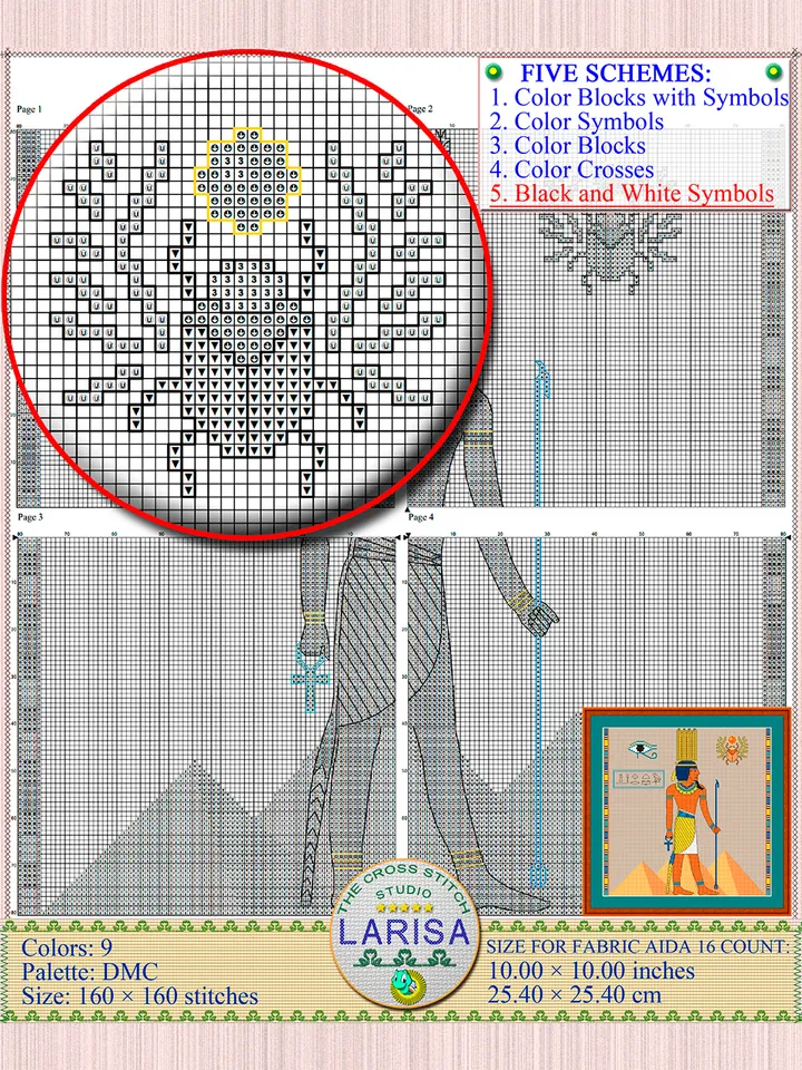 Anhur Cross Stitch Pattern | God Of War | Egyptian God | Onuris