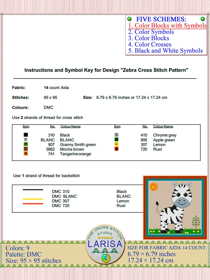 Zebra Cross Stitch Pattern | Cute Zebra Baby Pattern