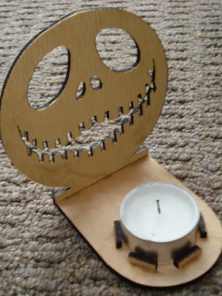 Digital Template Cnc Router Files Cnc Halloween Candle Holder Files for Wood Laser Cut Pattern