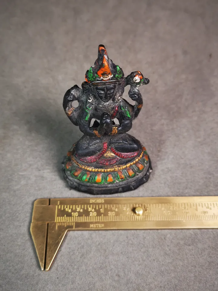 Gandhanra Antique Colored Tibetan Buddha Statue,Chenrezig, Four Arms,Padmapani, Avalokitesvara,Kuanyin,80 Years Old