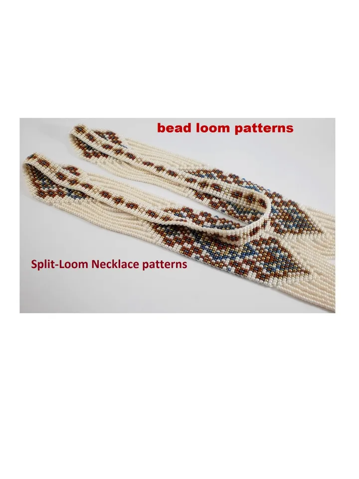 Bead loom patterns, Gerdan-Split-Loom Necklace, Beaded Sautoirs, Beading Loom only Pattern, Instant Download, PDF