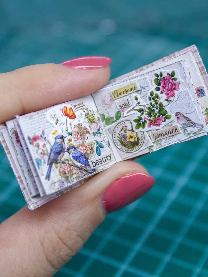TEMPLATE Miniature Valentine's album for scrapbooking, 100+ cards and stickers for 1:12 scale dollhouse