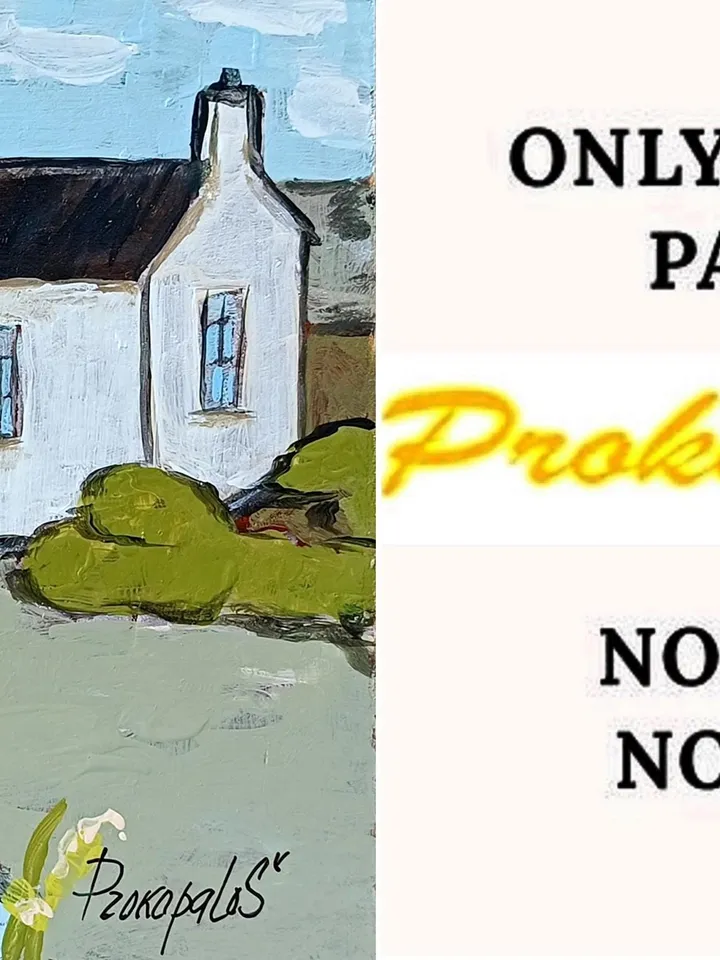 Scotland Art Original Small Oil Painting House Portrait Scottish Art Highland Painting Landscape Painting Scotland Gifts Original Art