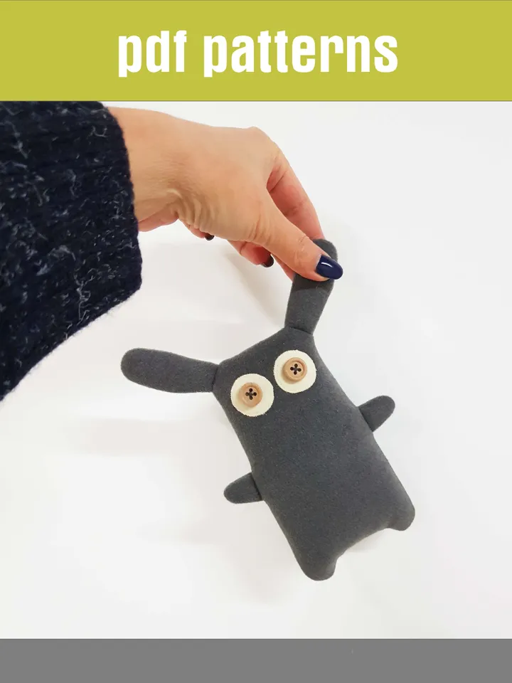 Stuffed Rabbit sewing pattern PDF, digital tutorial in English, animal doll sewing diy